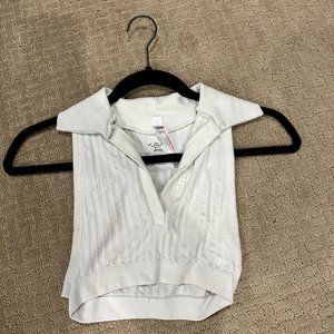 UO White Cropped Tank